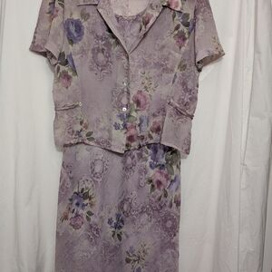 Floral Lavender Skirt Set